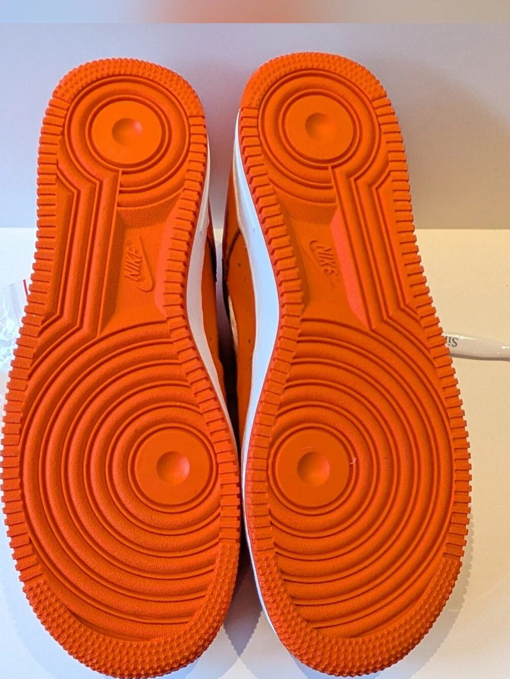 NWT Nike Air Force 1 Men's Orange Low-Top Sneakers with Jewel Swoosh
